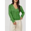 image:imageArachampCloz Womens Soft Cropped Cardigan Casual Lightweight Shrug Sweater TopsGreen