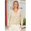image:imageArachampCloz Womens Soft Cropped Cardigan Casual Lightweight Shrug Sweater TopsLight Apricot