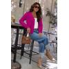 image:imageArachampCloz Womens Soft Cropped Cardigan Casual Lightweight Shrug Sweater TopsMagenta Pink