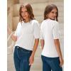 image:imageArachampCloz Womens Spring Summer Scalloped Short Sleeve Tops Textured ShirtsBeige
