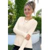 image:imageArachampCloz Womens Spring Summer Scalloped Short Sleeve Tops Textured ShirtsBivory Apricot
