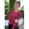image:imageArachampCloz Womens Spring Summer Scalloped Short Sleeve Tops Textured ShirtsBwine Red