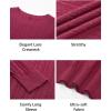 image:imageArachampCloz Womens Spring Summer Scalloped Short Sleeve Tops Textured ShirtsBwine Red
