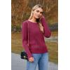 image:imageArachampCloz Womens Spring Summer Scalloped Short Sleeve Tops Textured ShirtsBwine Red
