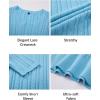 image:imageArachampCloz Womens Spring Summer Scalloped Short Sleeve Tops Textured ShirtsCool Blue