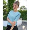 image:imageArachampCloz Womens Spring Summer Scalloped Short Sleeve Tops Textured ShirtsCool Blue