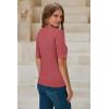 image:imageArachampCloz Womens Spring Summer Scalloped Short Sleeve Tops Textured ShirtsDusty Red
