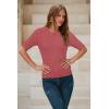 image:imageArachampCloz Womens Spring Summer Scalloped Short Sleeve Tops Textured ShirtsDusty Red