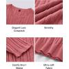 image:imageArachampCloz Womens Spring Summer Scalloped Short Sleeve Tops Textured ShirtsDusty Red