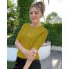 image:imageArachampCloz Womens Spring Summer Scalloped Short Sleeve Tops Textured ShirtsGold Palm