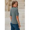image:imageArachampCloz Womens Spring Summer Scalloped Short Sleeve Tops Textured ShirtsGrey Green