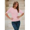 image:imageArachampCloz Womens Spring Summer Scalloped Short Sleeve Tops Textured ShirtsPink 02