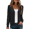 image:imageArachampCloz Womens Soft Cropped Cardigan Casual Lightweight Shrug Sweater TopsBlack