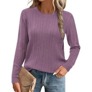 image:imageArachampCloz Womens Spring Summer Scalloped Short Sleeve Tops Textured ShirtsBgray Purple