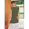 image:imageArachampCloz Womens 100 Cotton Button Down Summer Business Casual Slim Fitted Tank Tops 2026Army Green