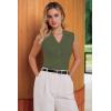 image:imageArachampCloz Womens 100 Cotton Button Down Summer Business Casual Slim Fitted Tank Tops 2026Army Green