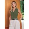 image:imageArachampCloz Womens 100 Cotton Button Down Summer Business Casual Slim Fitted Tank Tops 2026Army Green