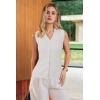 image:imageArachampCloz Womens 100 Cotton Button Down Summer Business Casual Slim Fitted Tank Tops 2026Beige