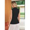 image:imageArachampCloz Womens 100 Cotton Button Down Summer Business Casual Slim Fitted Tank Tops 2026Black
