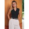 image:imageArachampCloz Womens 100 Cotton Button Down Summer Business Casual Slim Fitted Tank Tops 2026Black