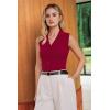 image:imageArachampCloz Womens 100 Cotton Button Down Summer Business Casual Slim Fitted Tank Tops 2026Burgundy
