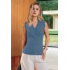 image:imageArachampCloz Womens 100 Cotton Button Down Summer Business Casual Slim Fitted Tank Tops 2026Denim