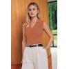 image:imageArachampCloz Womens 100 Cotton Button Down Summer Business Casual Slim Fitted Tank Tops 2026Orange