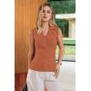 image:imageArachampCloz Womens 100 Cotton Button Down Summer Business Casual Slim Fitted Tank Tops 2026Orange
