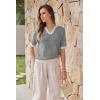 image:imageArachampCloz Womens 100 Cotton Polo V Neck Striped Short Sleeve Spring Casual Pullover Sweaters 2026Black
