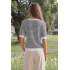 image:imageArachampCloz Womens 100 Cotton Polo V Neck Striped Short Sleeve Spring Casual Pullover Sweaters 2026Black