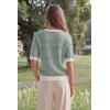 image:imageArachampCloz Womens 100 Cotton Polo V Neck Striped Short Sleeve Spring Casual Pullover Sweaters 2026Green
