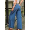image:imageArachampCloz Womens Cotton Contrast Waistband Wide Leg Stretchy Denim Jeans 2026Blue