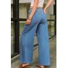 image:imageArachampCloz Womens Cotton Contrast Waistband Wide Leg Stretchy Denim Jeans 2026Light Blue