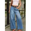 image:imageArachampCloz Womens Cotton Contrast Waistband Wide Leg Stretchy Denim Jeans 2026Light Blue