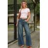 image:imageArachampCloz Womens Cotton Contrast Waistband Wide Leg Stretchy Denim Jeans 2026Retro Blue