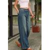 image:imageArachampCloz Womens Cotton Contrast Waistband Wide Leg Stretchy Denim Jeans 2026Retro Blue