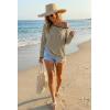 image:imageArachampCloz Womens Linen Blend Beach Vacation Cover Up Summer Casual Oversized Off Shoulder Tops 2026Apricot Black Stripe