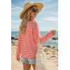 image:imageArachampCloz Womens Linen Blend Beach Vacation Cover Up Summer Casual Oversized Off Shoulder Tops 2026Coral Pink