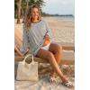 image:imageArachampCloz Womens Linen Blend Beach Vacation Cover Up Summer Casual Oversized Off Shoulder Tops 2026White Black Stripe
