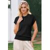 image:imageArachampCloz Womens Wool Blend Polo Shirts Collar V Neck Cap Sleeves Business Casual Sweater PulloverBlack