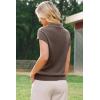 image:imageArachampCloz Womens Wool Blend Polo Shirts Collar V Neck Cap Sleeves Business Casual Sweater PulloverCoffee