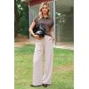 image:imageArachampCloz Womens Wool Blend Polo Shirts Collar V Neck Cap Sleeves Business Casual Sweater PulloverCoffee