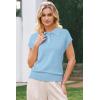 image:imageArachampCloz Womens Wool Blend Polo Shirts Collar V Neck Cap Sleeves Business Casual Sweater PulloverLight Blue