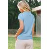 image:imageArachampCloz Womens Wool Blend Polo Shirts Collar V Neck Cap Sleeves Business Casual Sweater PulloverLight Blue