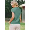 image:imageArachampCloz Womens Wool Blend Polo Shirts Collar V Neck Cap Sleeves Business Casual Sweater PulloverSage Green