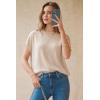 image:imageArachampCloz Womens Wool Blend Short Sleeve Oversized Sweater Business Casual Tops 2026Apricot