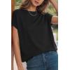 image:imageArachampCloz Womens Wool Blend Short Sleeve Oversized Sweater Business Casual Tops 2026Black