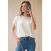 image:imageArachampCloz Womens Wool Blend Short Sleeve Oversized Sweater Business Casual Tops 2026Offwhite