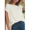 image:imageArachampCloz Womens Wool Blend Short Sleeve Oversized Sweater Business Casual Tops 2026Offwhite
