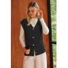 image:imageArachampCloz Womens Wool Blend V Neck Button Down Summer Business Casual Sweater Vests 2026Black